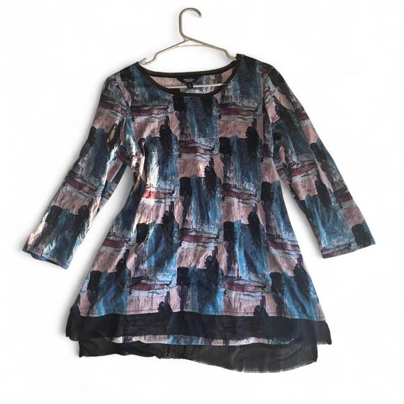 Sheer vera wang artsy top - Picture 2 of 4